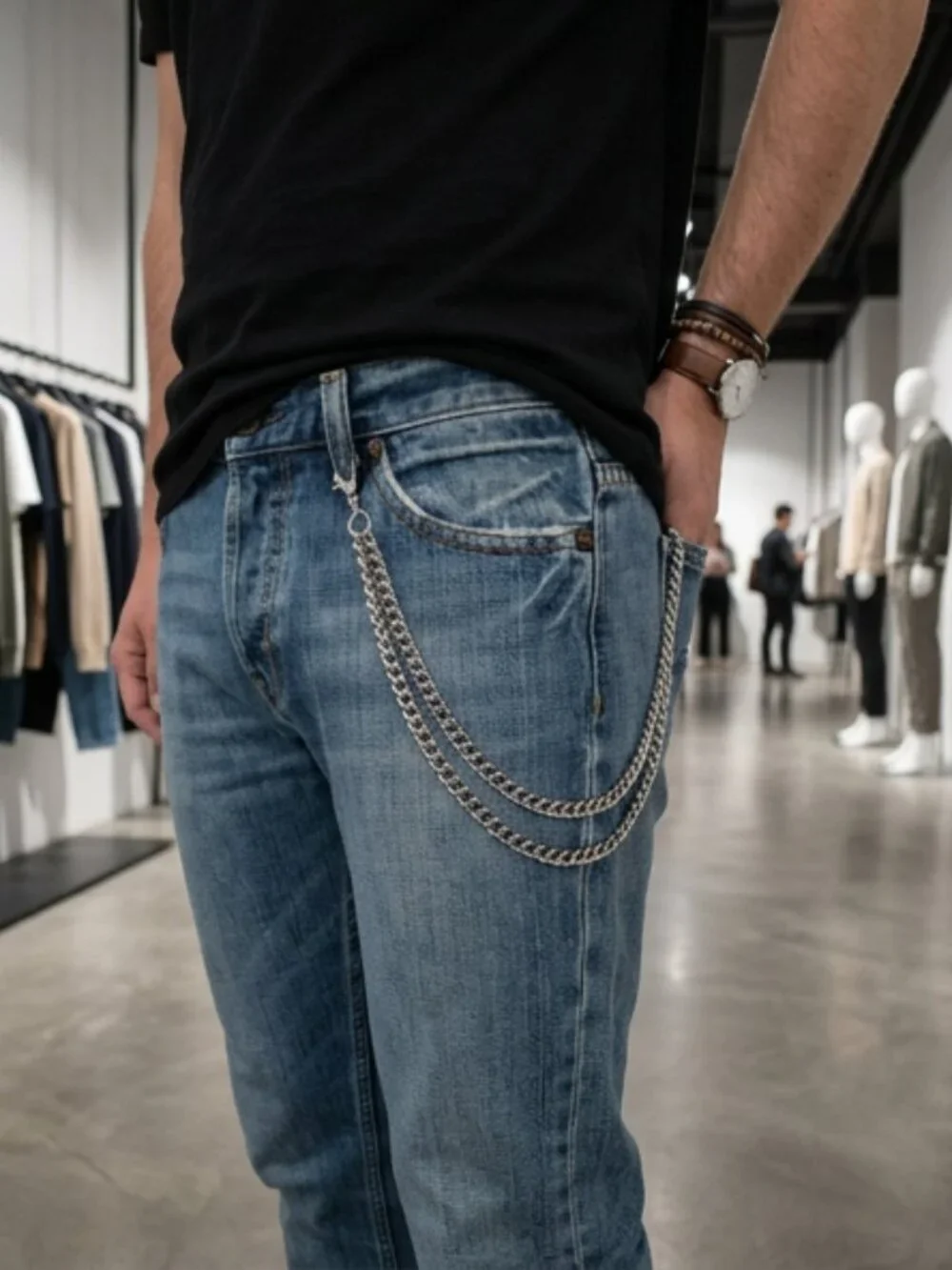 NEW USA Handmade Men’s Silver Wallet Chain 16
